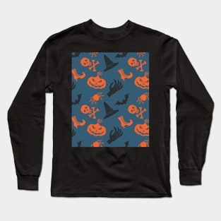 Halloween Witch Pattern Long Sleeve T-Shirt